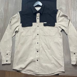 Frank and Oak mixed media button down shirt. Men’s medium.